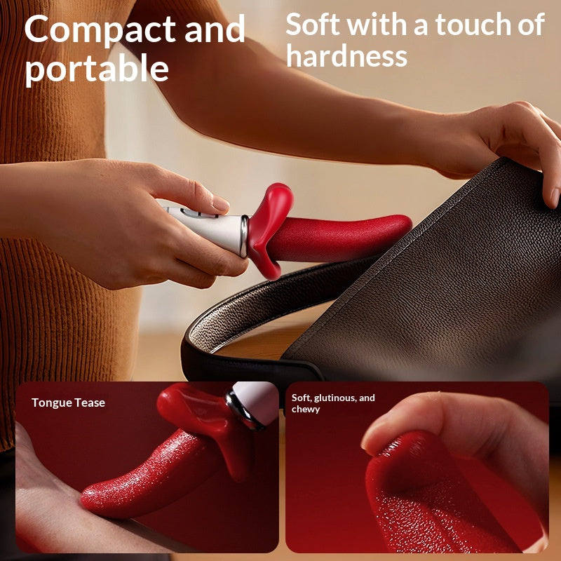 Vibrating Tongue Toy with Multi-Frequency Control - Red