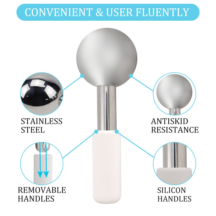 Ice Facial Massage Roller Stainless Steel Cryo Stick for Skin Cooling and Lifting