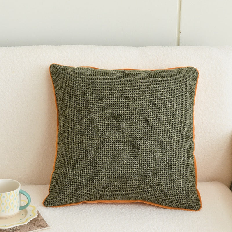 Cotton Linen Cushion Cover - Modern Geometric Design, 45x45cm, Multiple Colors