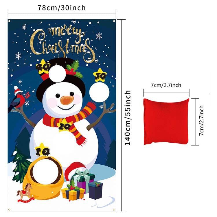 Holiday Throwing Game Flag Set for Party & Festival Decorations - Includes Santa, Christmas Tree & Snowman Styles