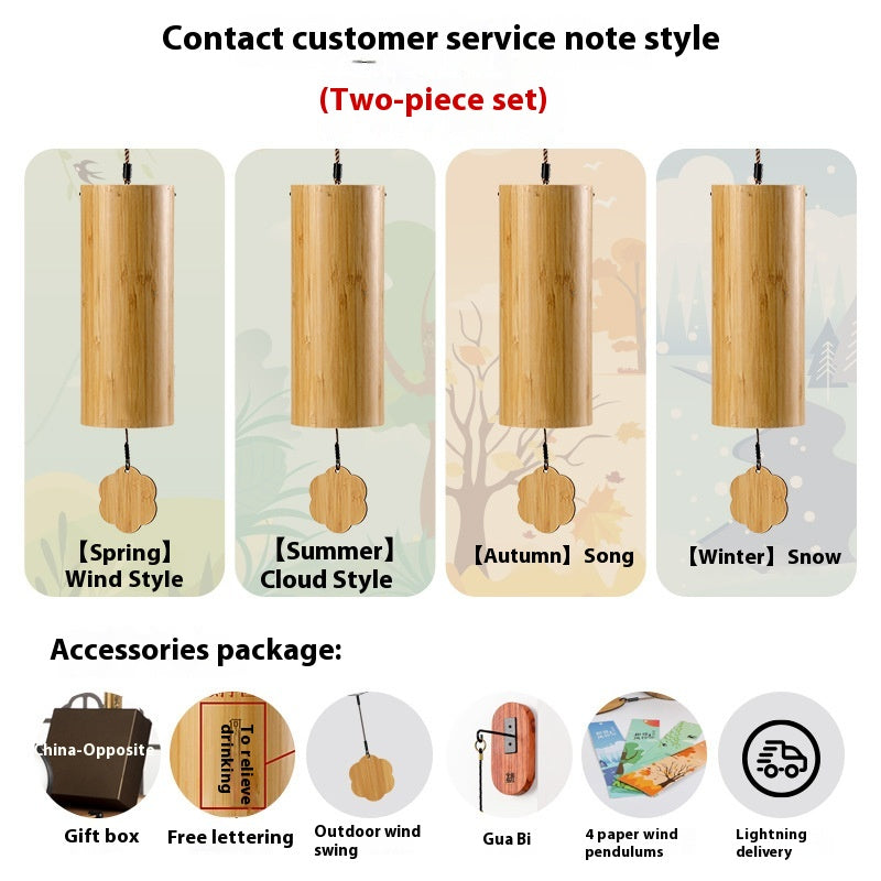 8-Tone Four Seasons Wind Chimes - Bamboo Modern Garden Decor Gift