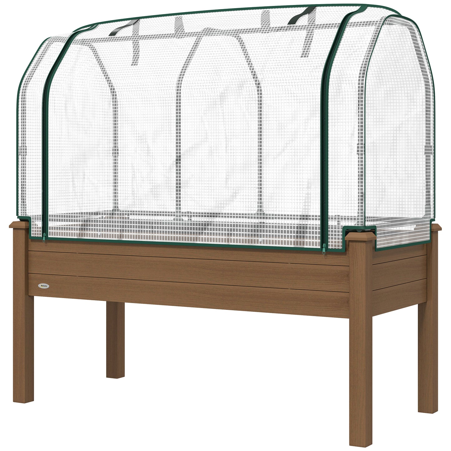 Raised Garden Bed with PE Greenhouse Cover - Outdoor Planter Box for Herbs & Vegetables 48x22x46 Inches