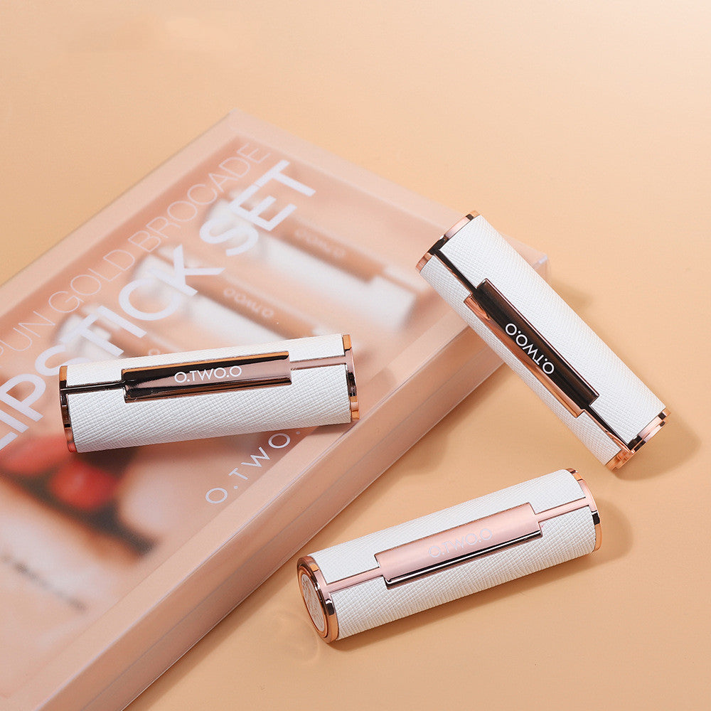 Gold Velvet Lipstick Set with Three Colors - Makeup Collection