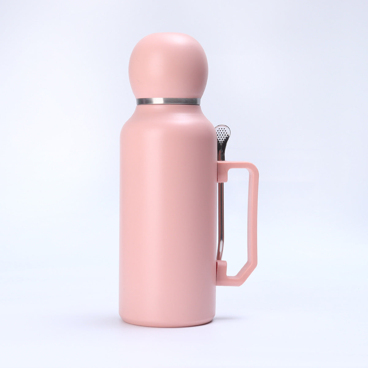 1300ML Stainless Steel Vacuum Cup with Stirring Straw & Handle - Modern Sporty Design