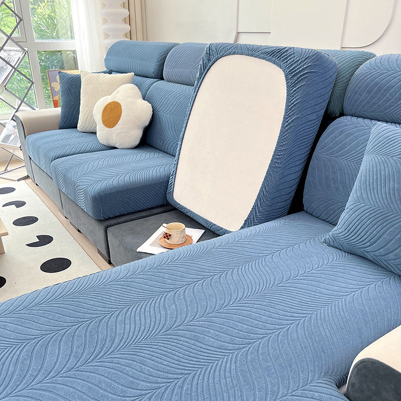 Waterproof Jacquard Sofa Cover Solid Color Couch Slipcover for Living Room