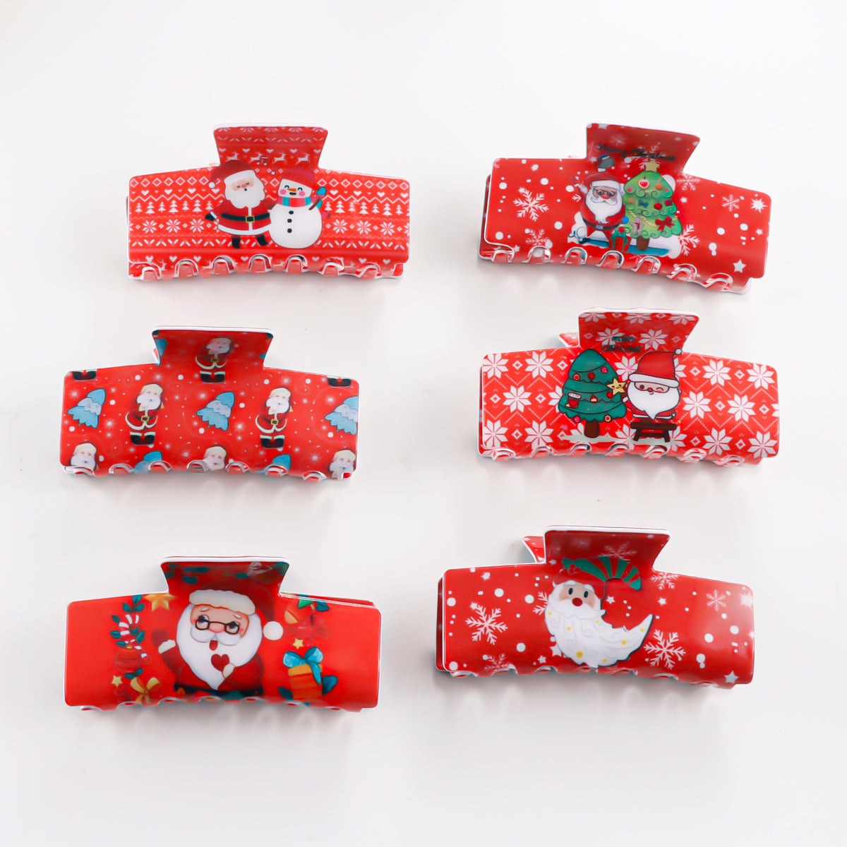 Christmas Snowflake & Santa Hairpin Clip
