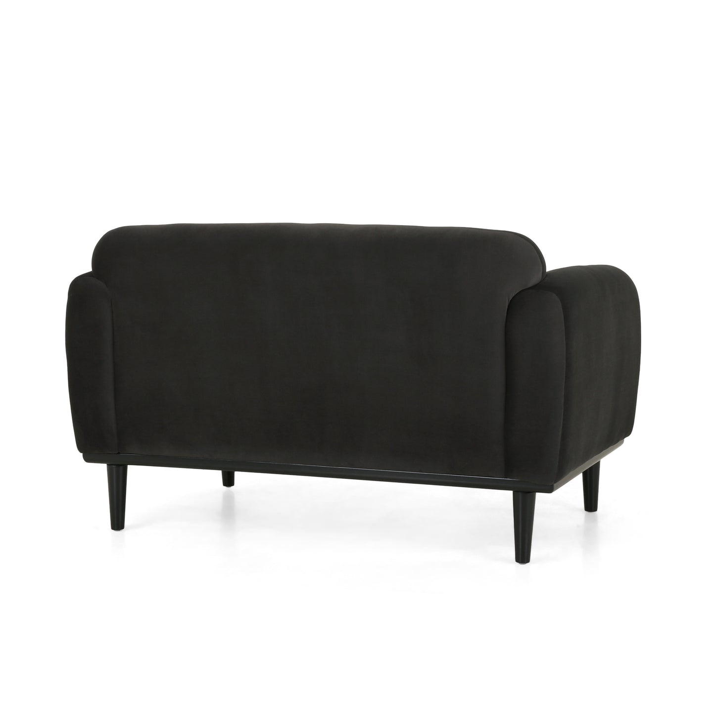 50" Dark Gray Loveseat Sofa - Comfortable 2-Seater with Black Legs