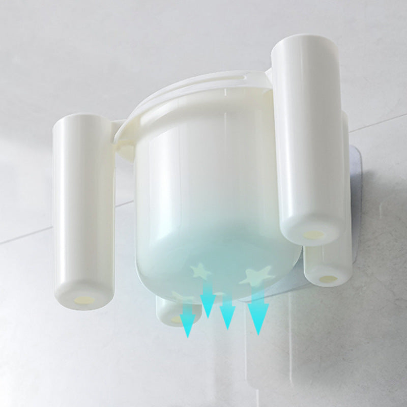 Wall-Mounted Bathroom Toothbrush Holder Punch-Free Plastic Storage Rack