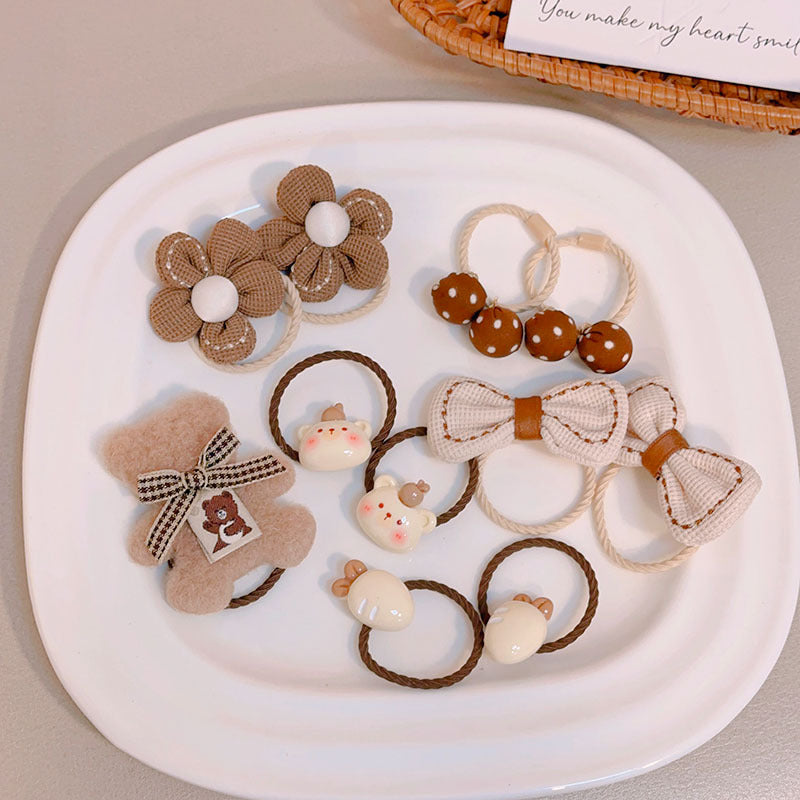 Soft Fabric Hair Ties Set For Girls - Ponytail & Bun Styling