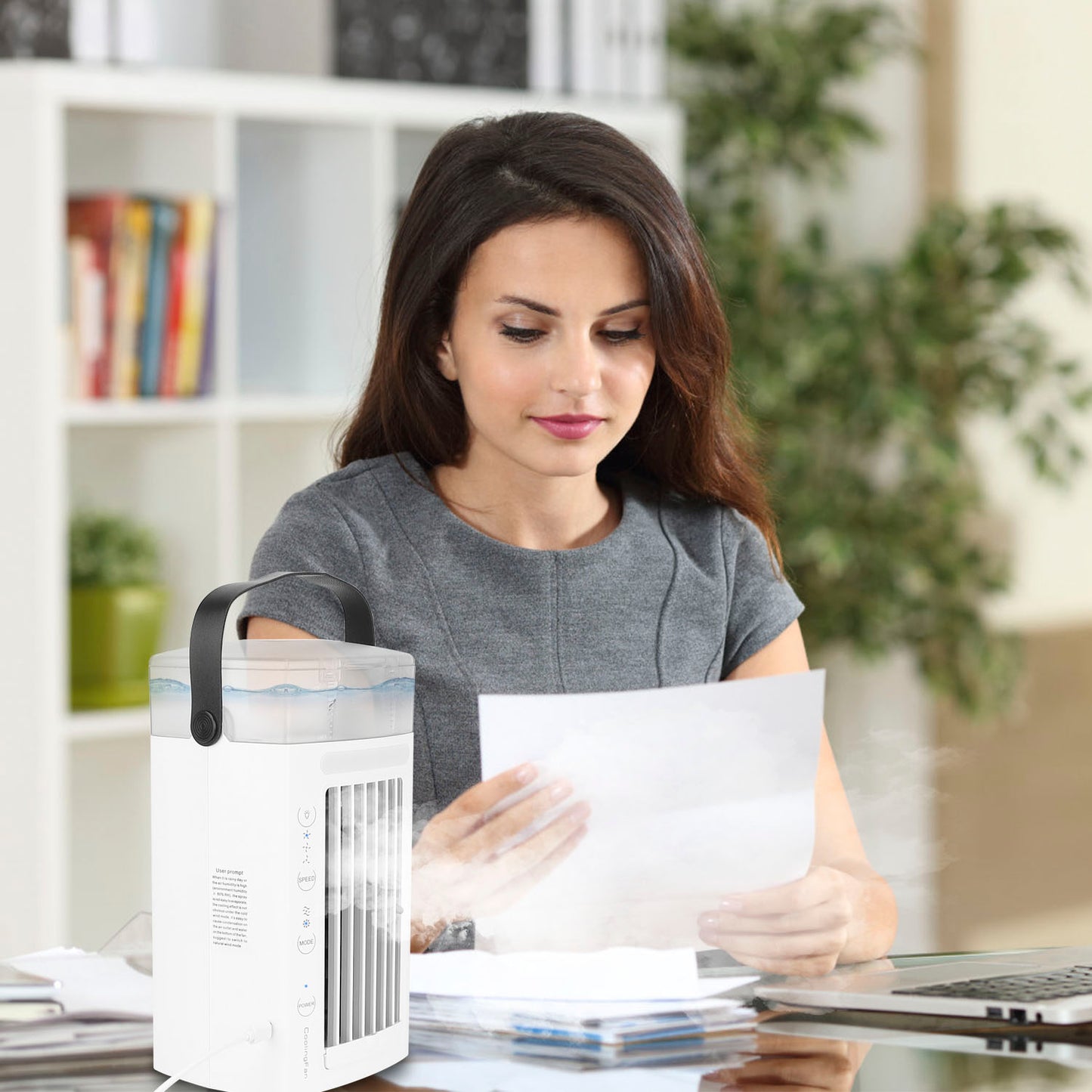 Portable Air Conditioner Fan - 4 in 1 Evaporative Cooler with 3 Speeds & Nightlight