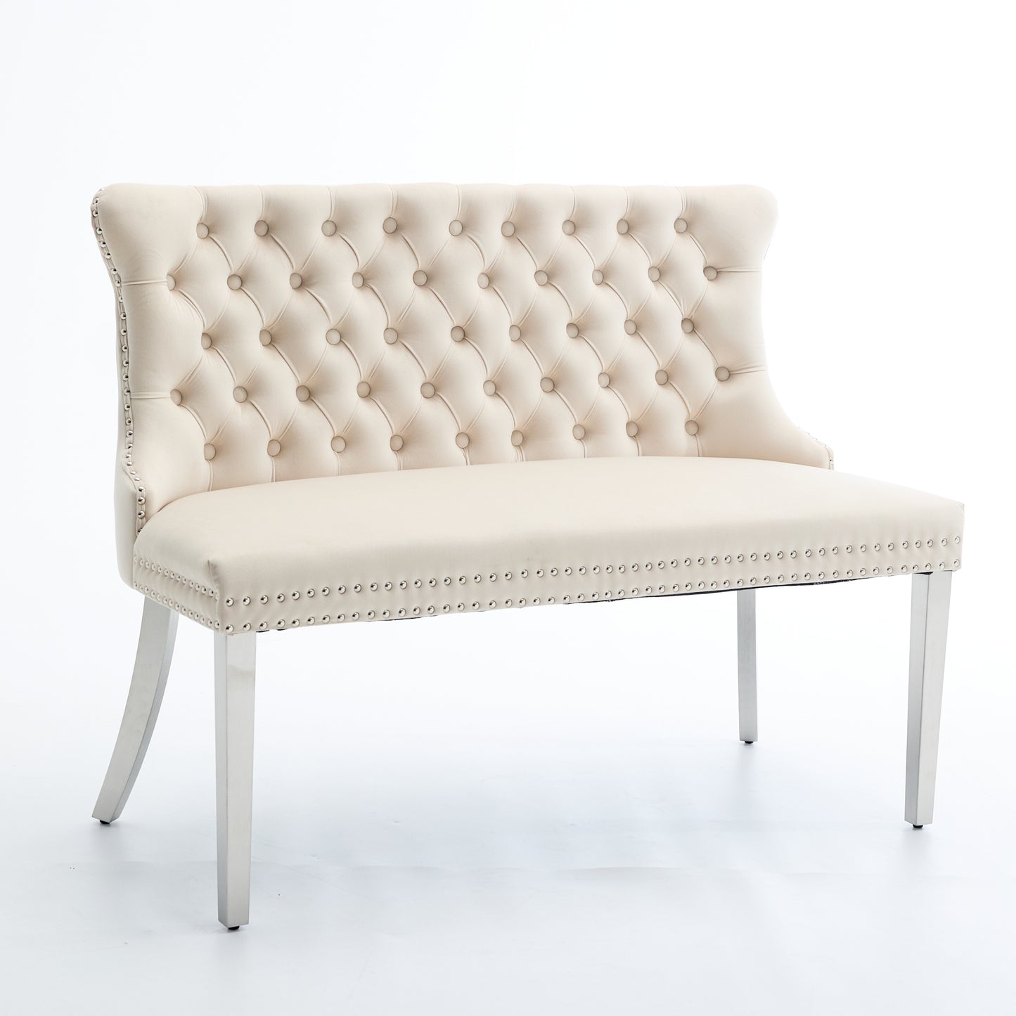 Velvet Double Dining Loveseat Bench, Kitchen & Seating, 2-Seat Tufted