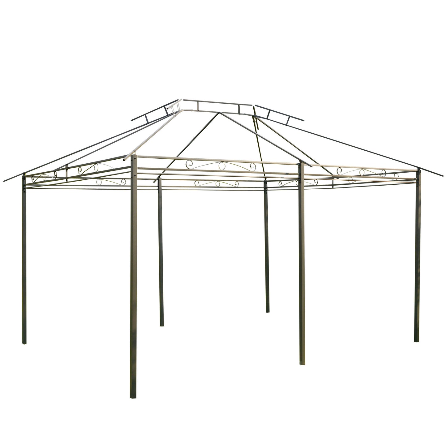 10x13 Outdoor Gazebo Pergola with Curtains - Sage Gray