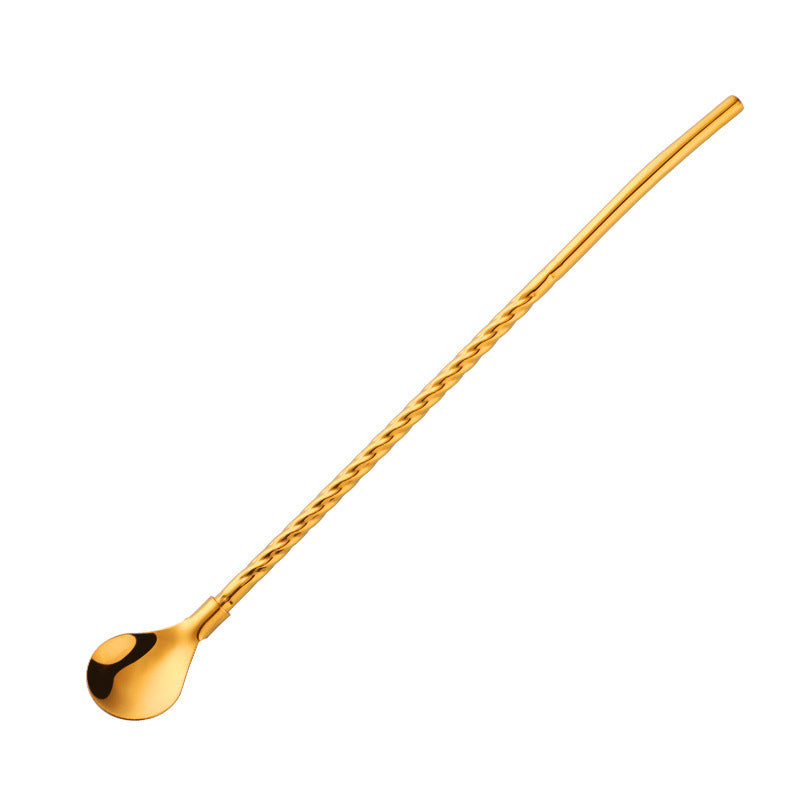 Stainless Steel Dual-Purpose Straw Spoon - Long Handle Kitchen Utensil