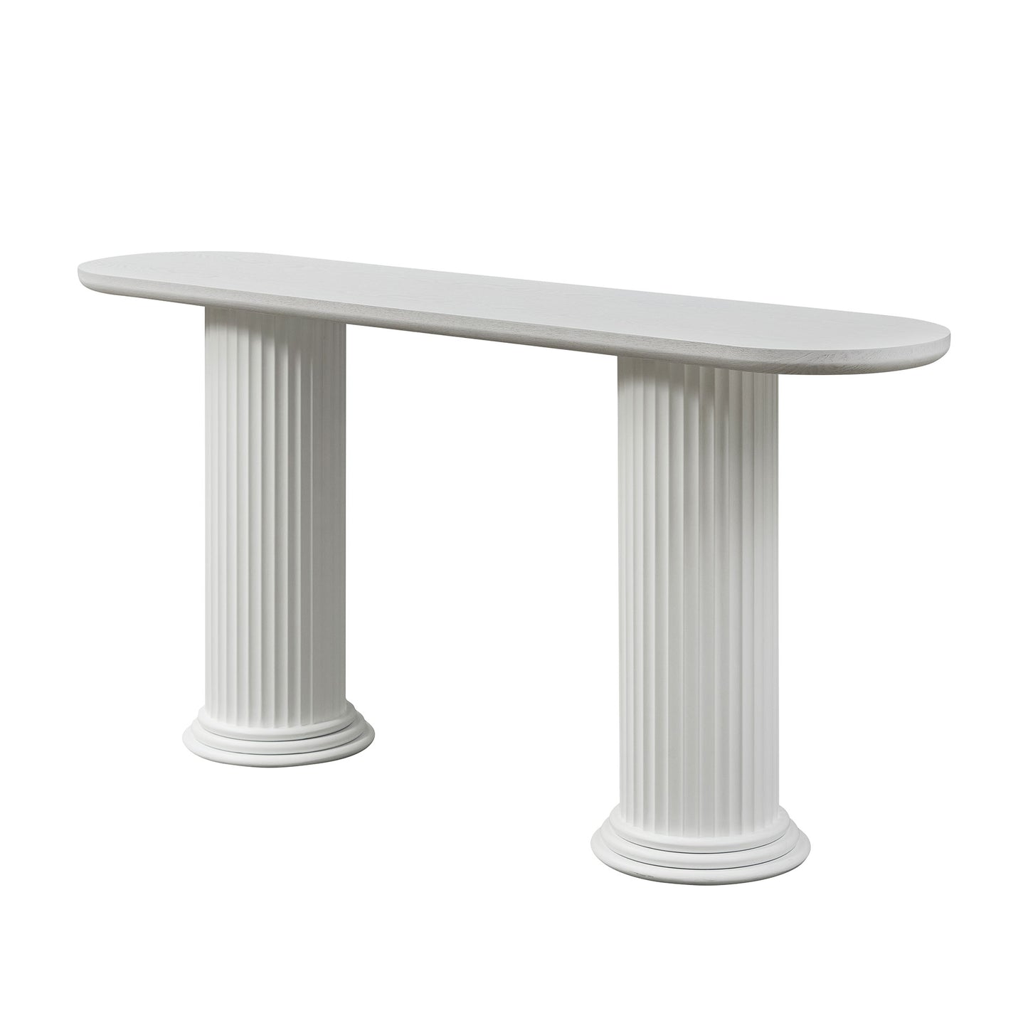 Modern White Console Table with Roman-Style Legs - 62.99 Inch