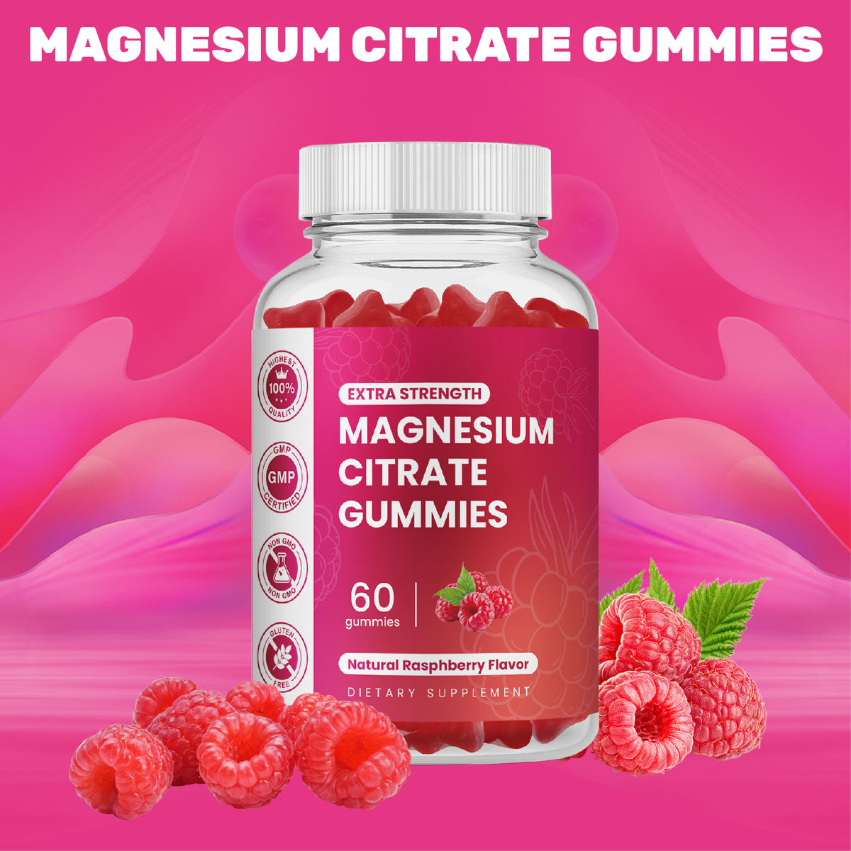Magnesium Glycinate Soft Candy 60 Pieces - Strawberry