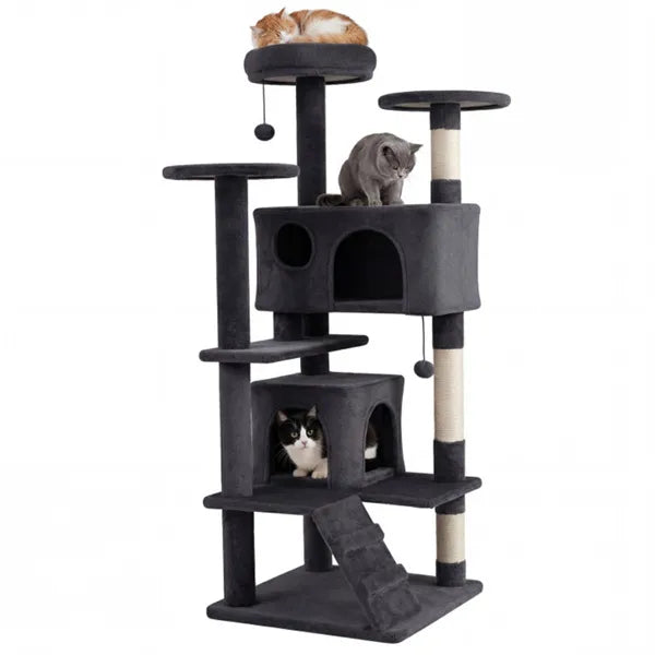 52-Inch Tall Cat Tree Tower with Perches, Condos & Scratching Posts