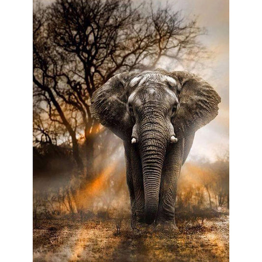 Cross Stitch Diamond Painting Kit Elephant - Square & Round Variants