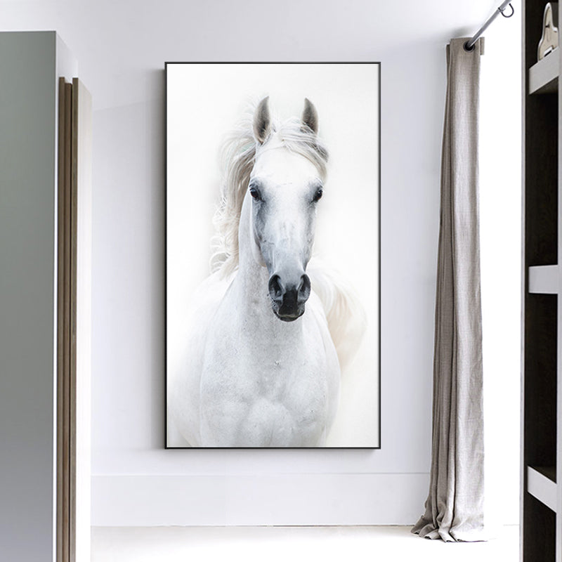 White Horse Canvas Wall Art Animal Poster Print Multiple Sizes