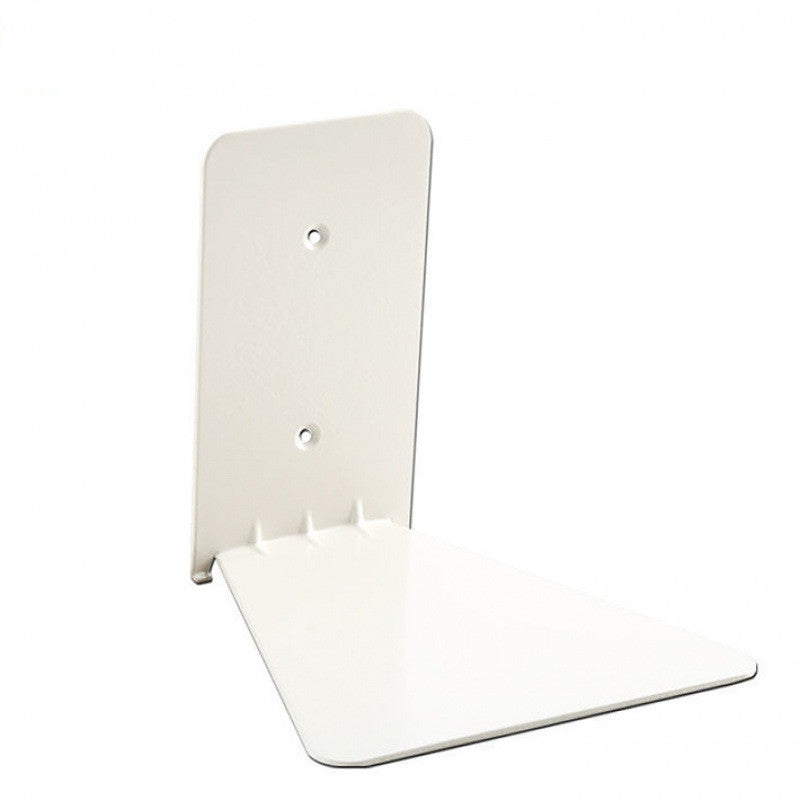 Wall Hanging Corner Steel Bookshelf - Modern White Storage Shelf