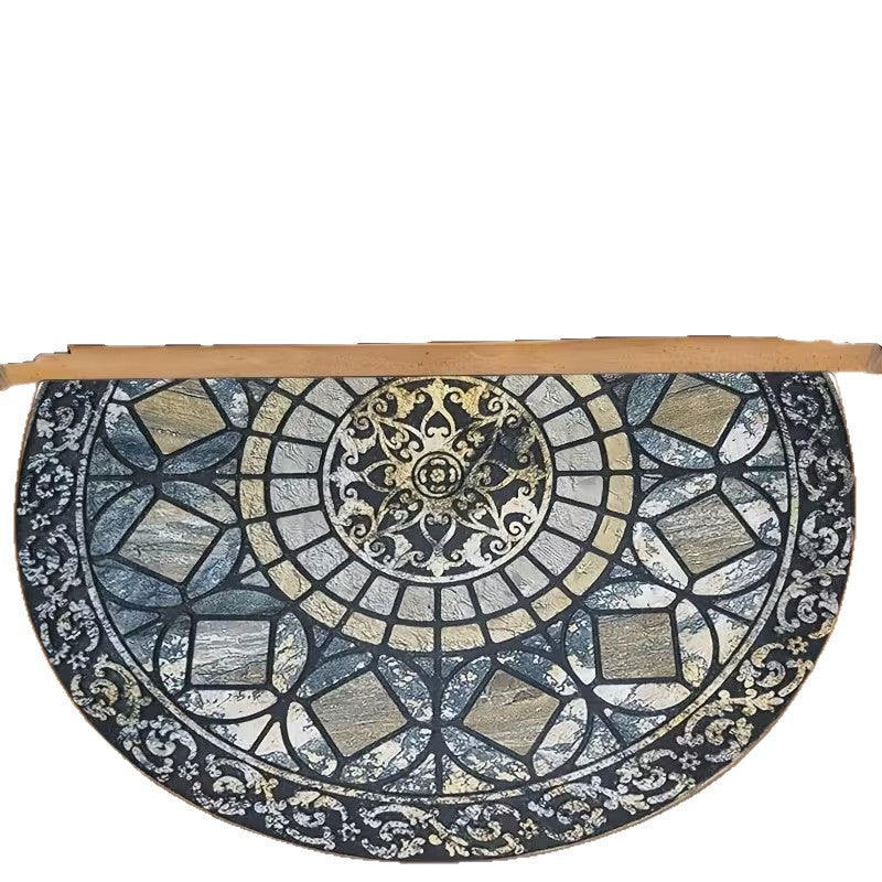 Crystal Velvet Semi-Circular Anti-Fouling Floor Mat - Multiple Sizes & Styles