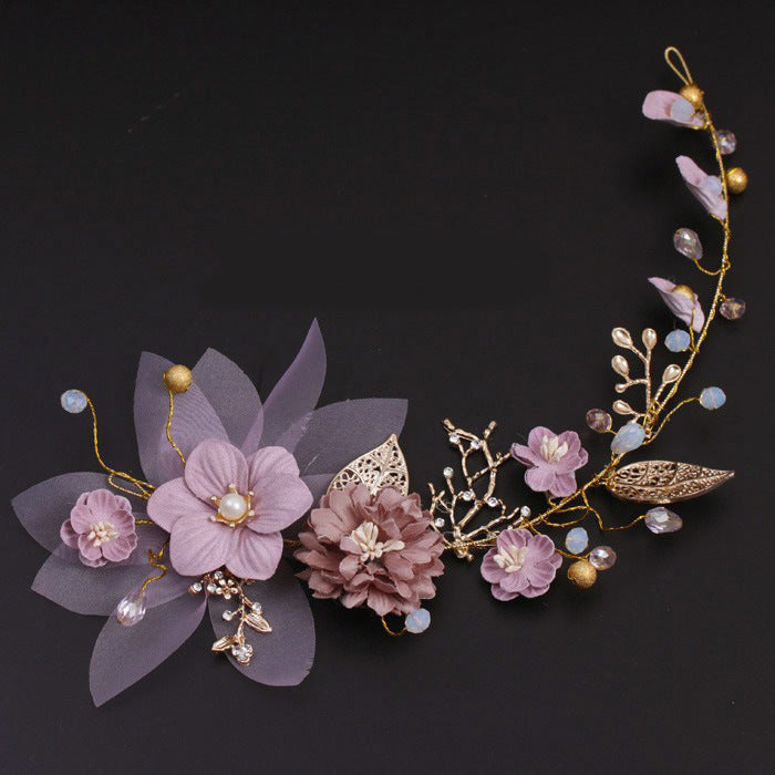 Handmade Gold Leaf Branch Flower Wedding Hair Accessory