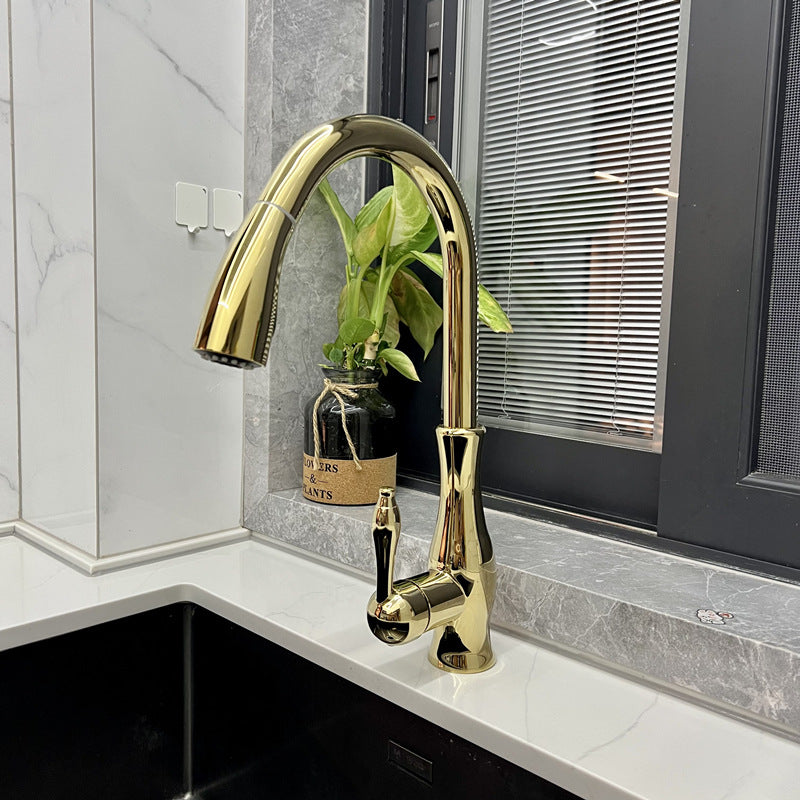 Copper Pull-Out Kitchen Faucet - Retro Classic Style, Multiple Finishes