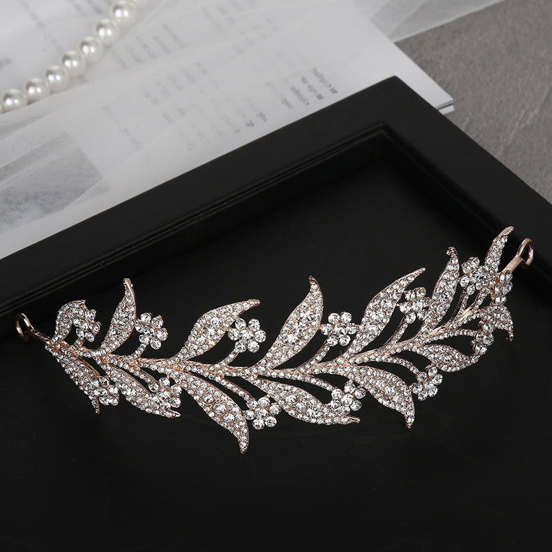 Alloy White Rhinestone Bridal Crown Headband