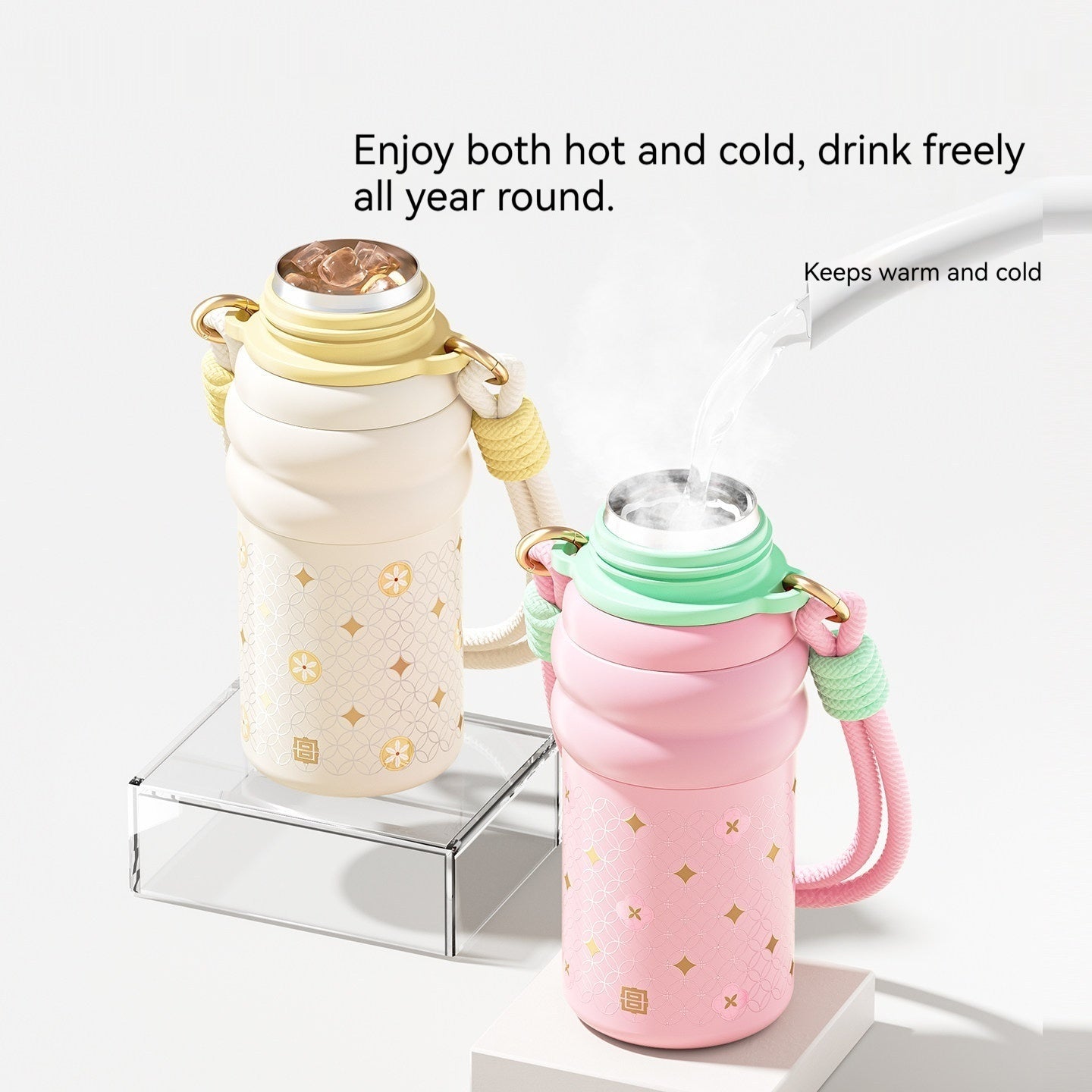 Large Capacity Dual-Use Thermal Mug with Stainless Steel Insulation