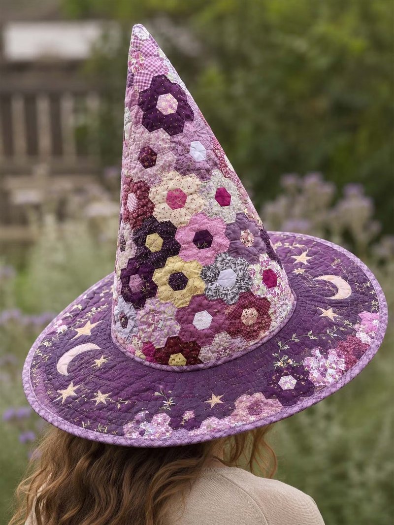 Embroidered Witch Hat 3D Digital Print Decoration