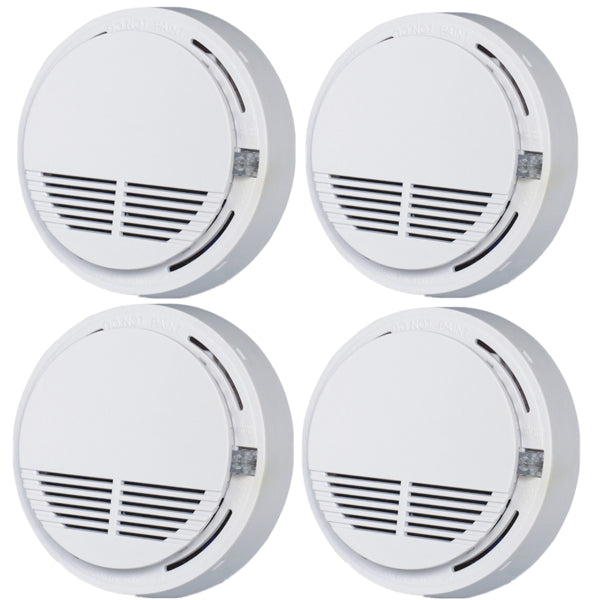 (4 Pack) Smoke Alarm Detector Home Fire Safety Sensor Alert Battery