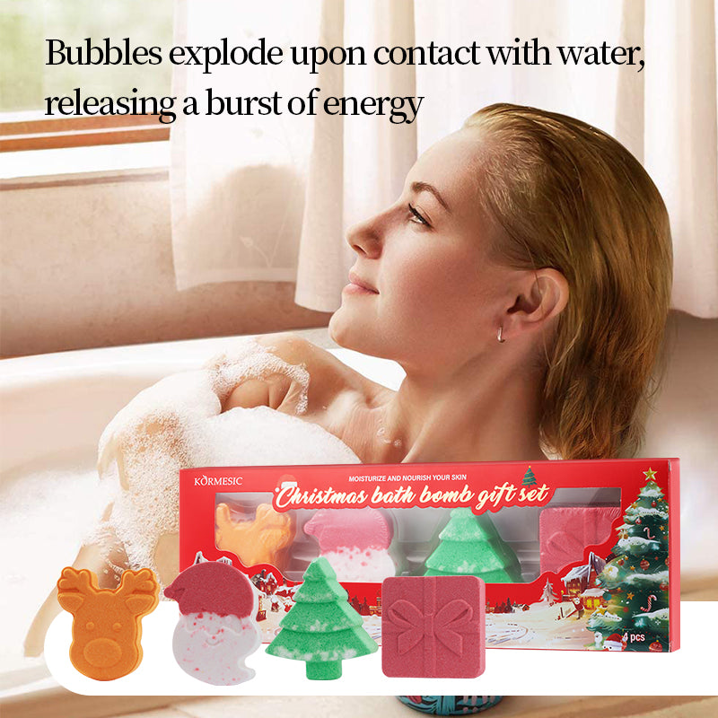 Christmas Bath & Shower Bomb Gift Set 105g - Festive Relaxation Spa Set