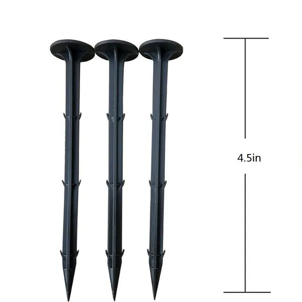 50-Pack 4.5-Inch Plastic Lawn Spikes for Turf and Groundsheet Fixing