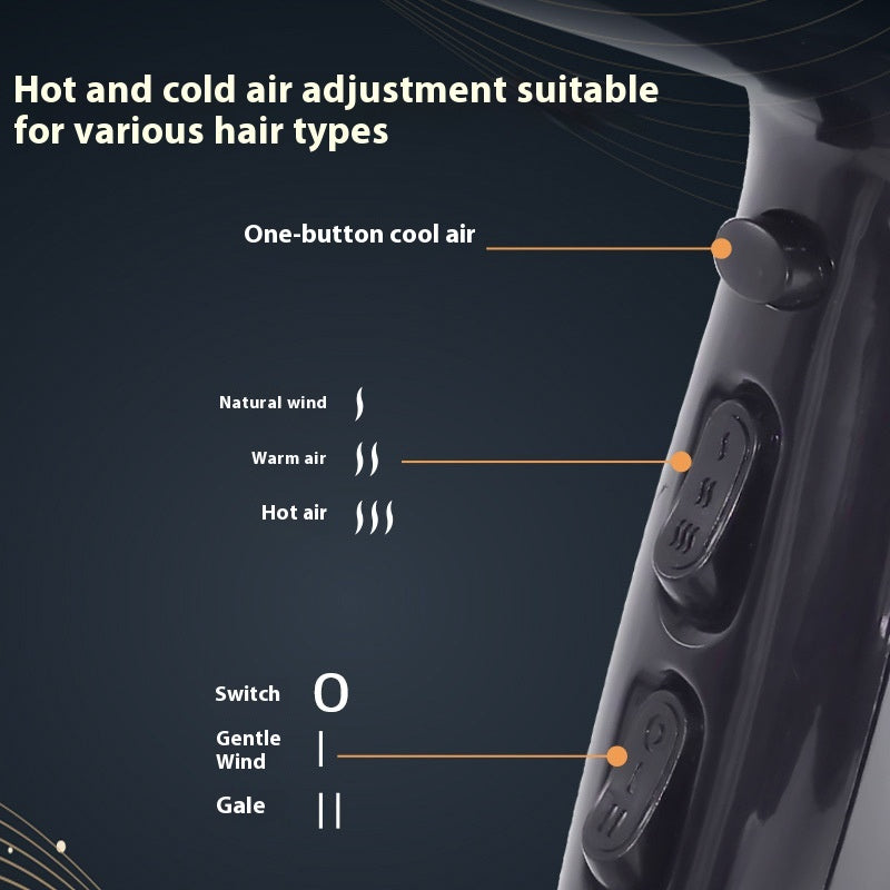 High Power Electric Hair Dryer with 5-Speed Air Temperature and Negative Ion