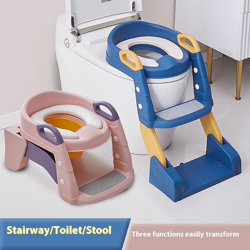 Two-in-One Baby Toilet Ladder with Stable Self-Contained Design - Multiple Colors