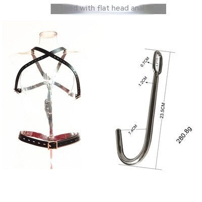 One-Piece Stainless Steel Anal Hook Collar for Adult Wellness