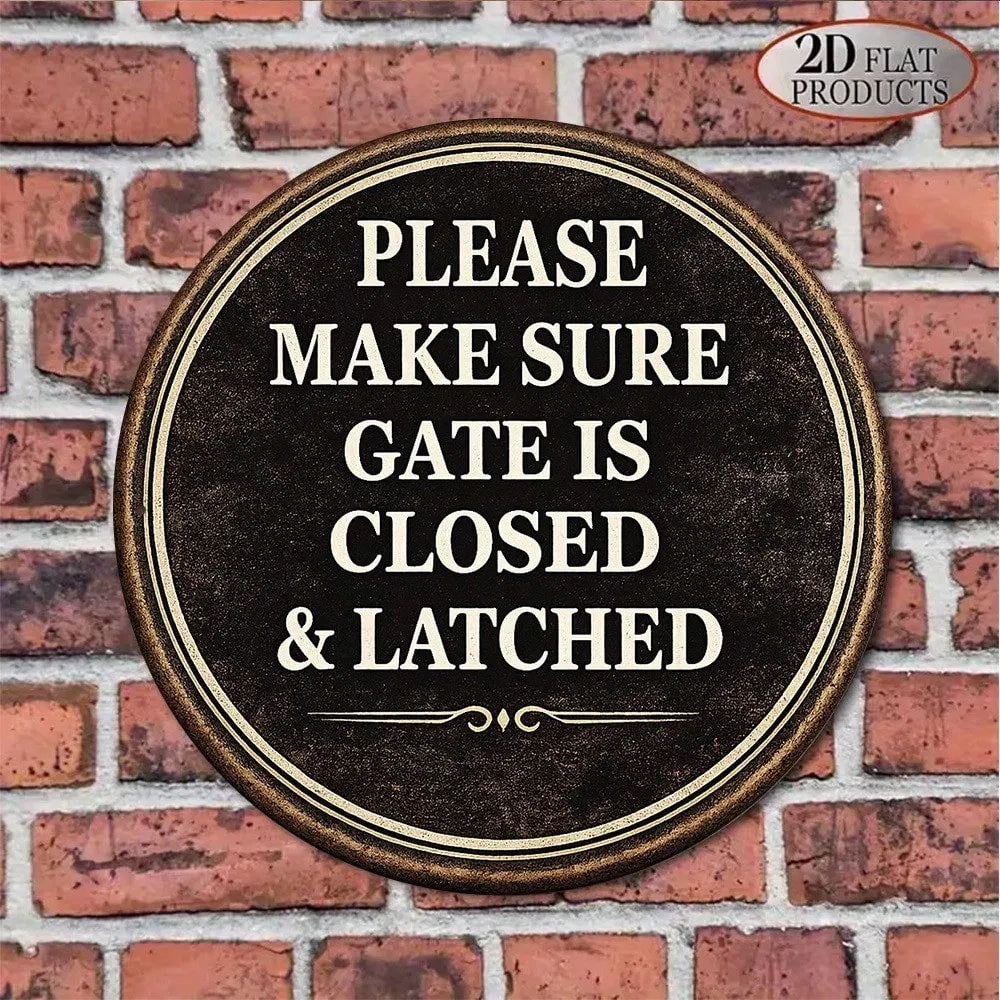 Vintage Safety Warning Door Sign - Please Ensure Door is Closed