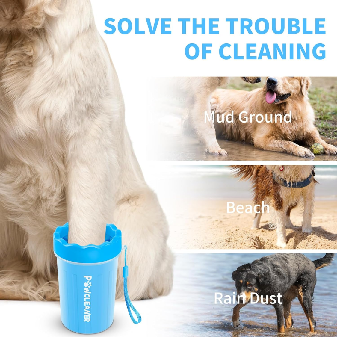Pet Paw Cleaner Set for Dogs & Cats - Includes Paw Washer Towels & Toothbrushes