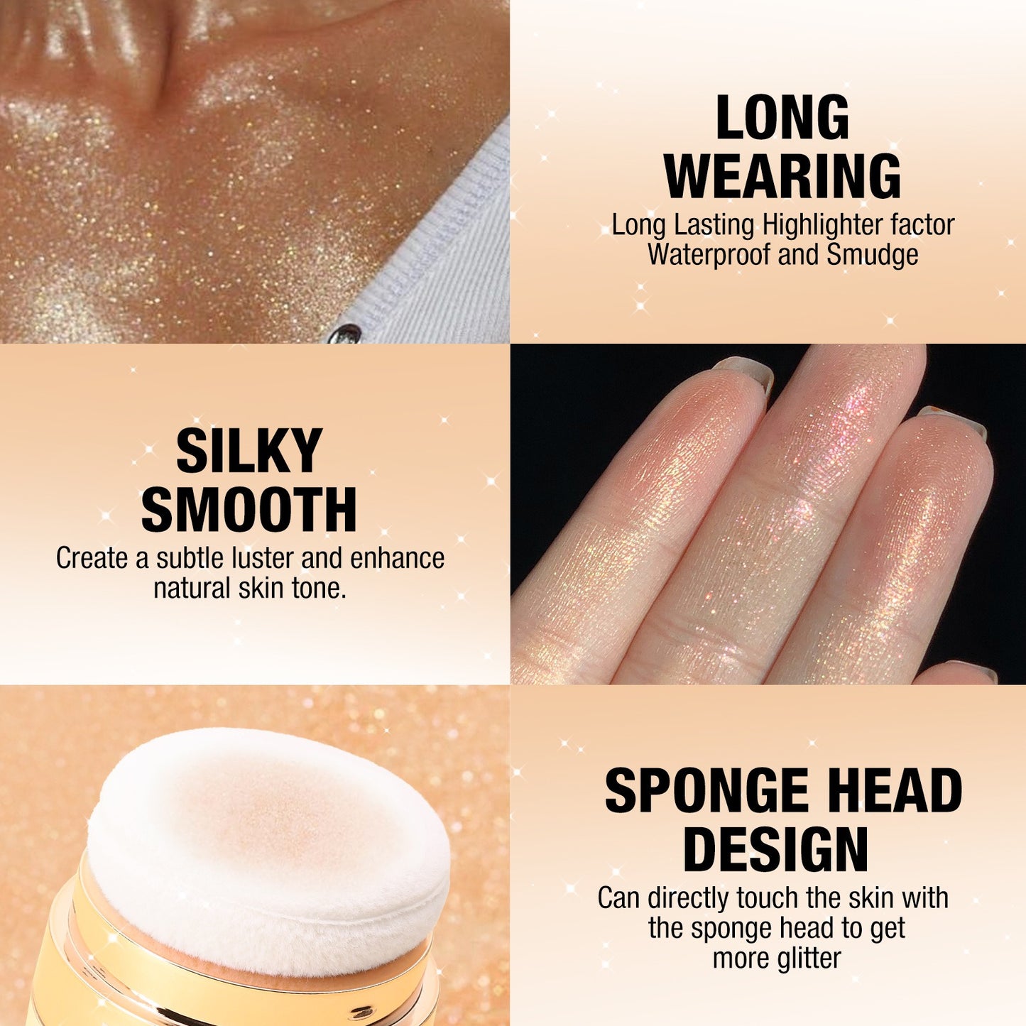Glitter Highlighter Powder - Shimmer Makeup for Face, Eyes, and Body