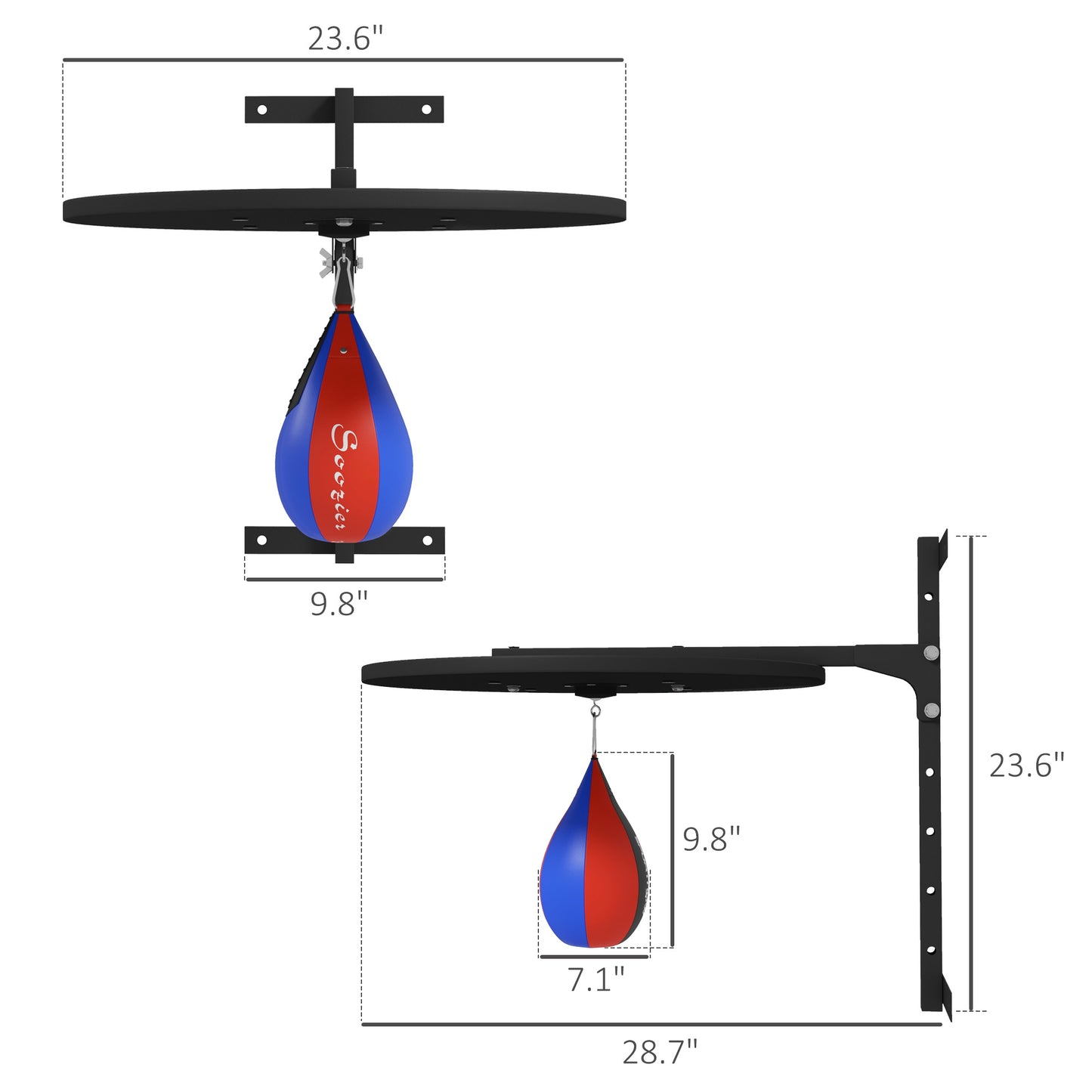 Wall Mounted Speed Bag Platform - Adjustable Height Training Kit