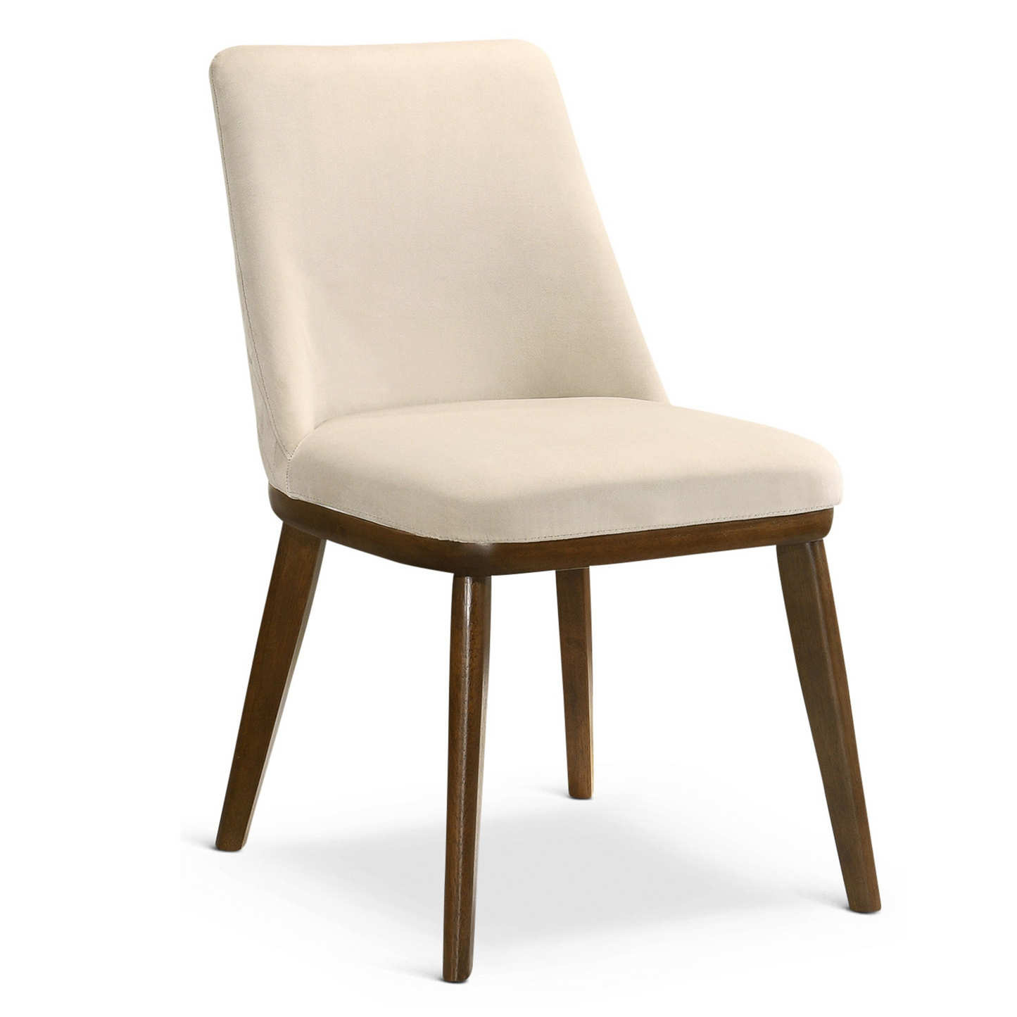 Clove Beige Velvet Dining Chair Set Of 2 With Solid Wood Legs 33.1 H