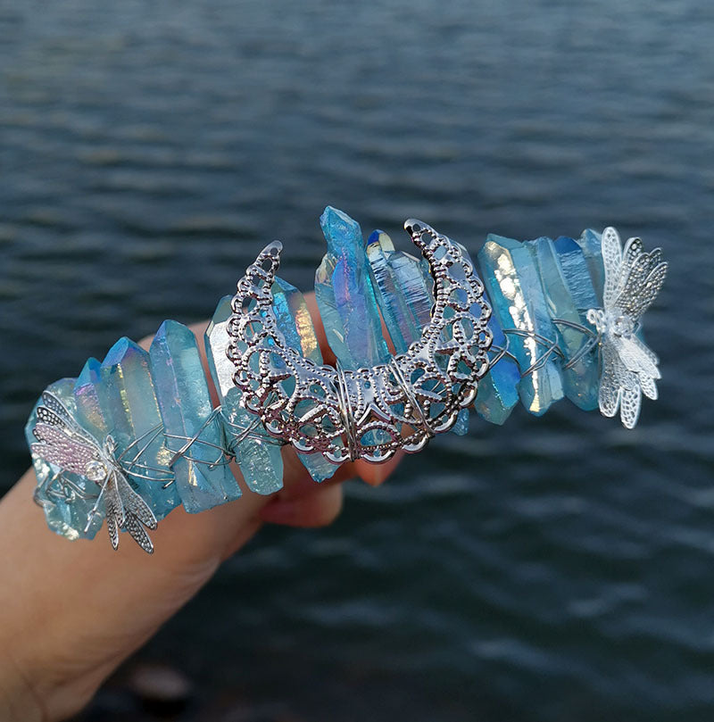 Handmade Dragonfly Hairband for Bridal and Special Occasions - Moon Crown Accessory