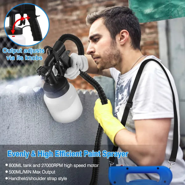 800ML Electric Paint Sprayer with Adjustable Nozzle - Blue