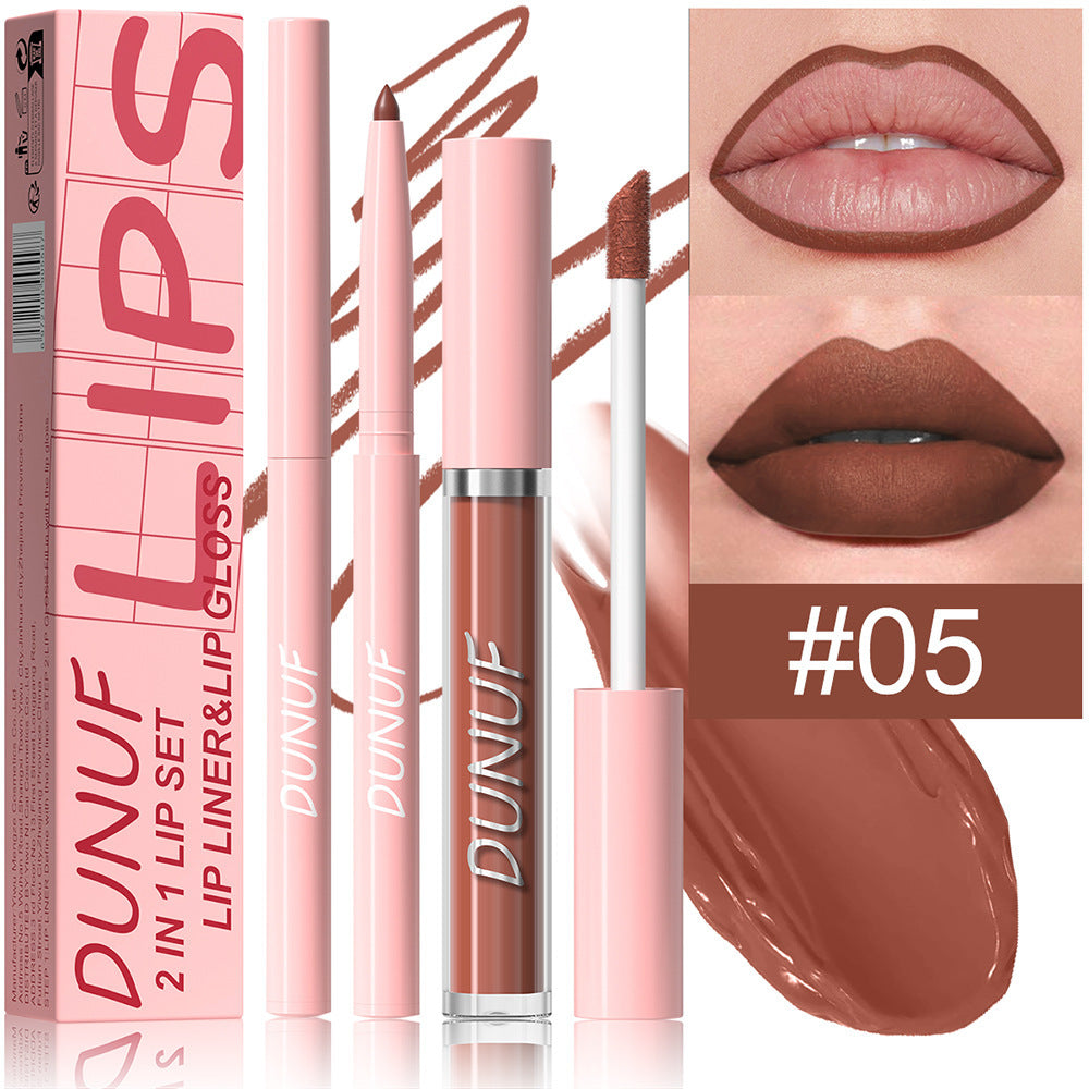 Velvet Matte Lip Glaze Set - Long-lasting, Highly Pigmented Lipstick for Natural Nude Look