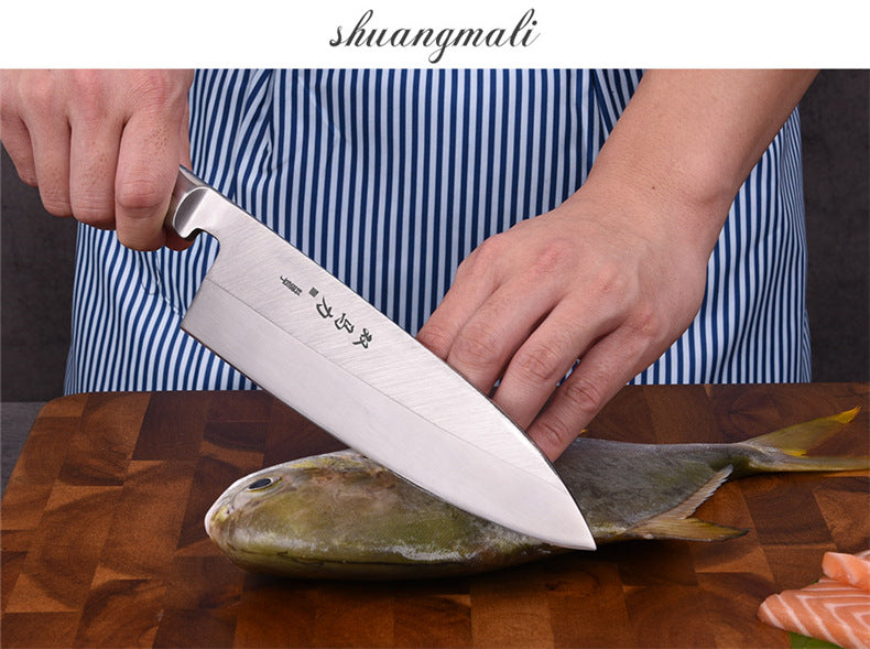 Japanese Sushi Salmon Fish Head Knife - 9-inch Kitchen Knife for Sushi & Seafood