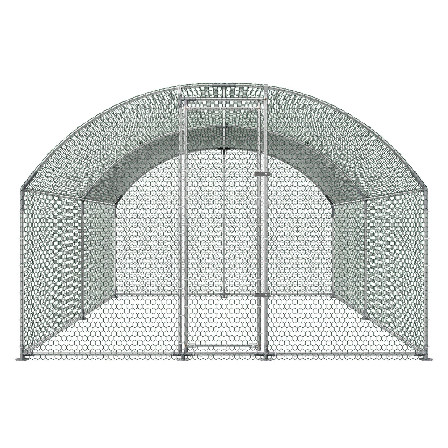 Large Metal Chicken Coop 9.8x13x6.6 Ft Walk-In Poultry Run with Cover and Lock