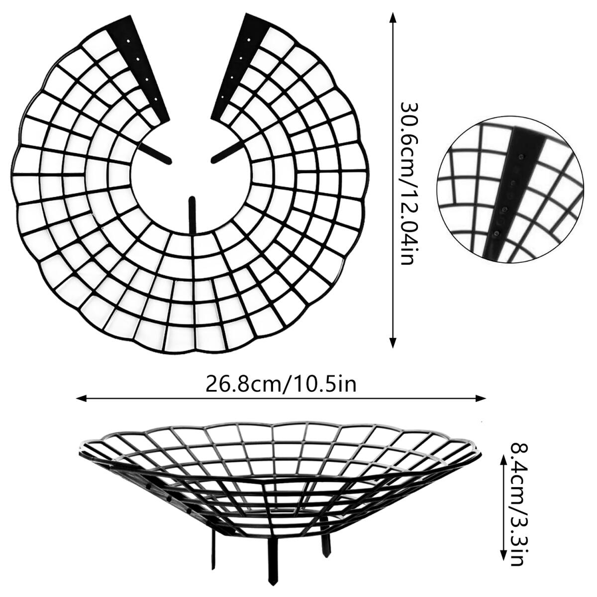 6-Pack Black Strawberry Plant Supports with 3 Fixed Legs