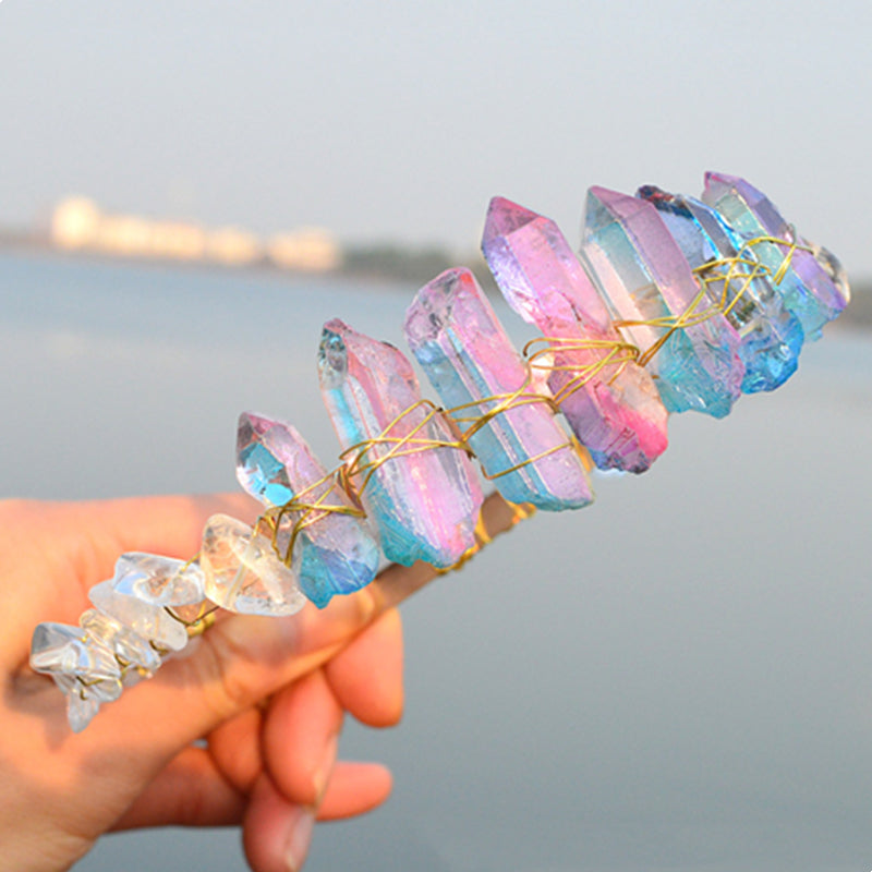 Crystal Crown Headband with Crushed Stone - Multiple Styles