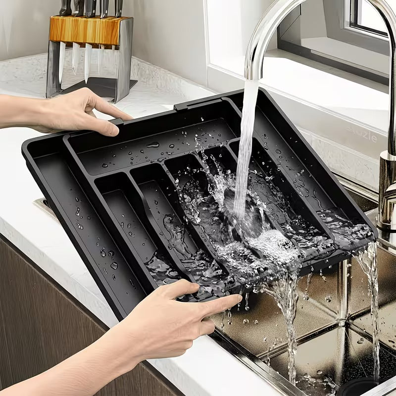 Expandable Utensil Tray - BPA Free Cutlery Organizer
