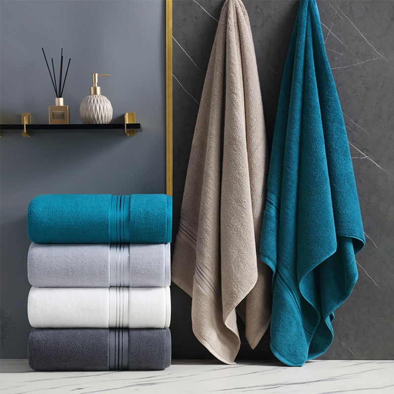 Pure Cotton Bath Towel - Soft, Absorbent, Hotel-Quality, 150x70cm