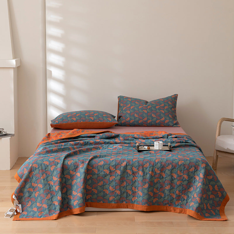 Cotton Three-Piece Gauze Cover Blanket Set - Light Luxury Bedding